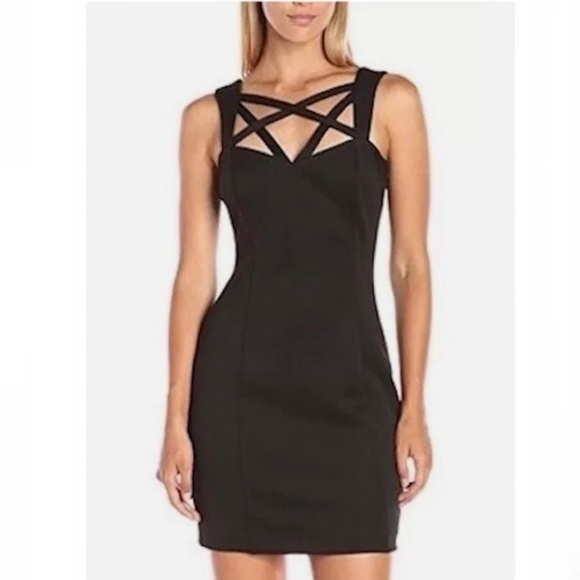 Guess Strappy Criss Cross Bodycon Dress - Picture 1 of 8